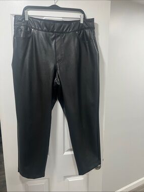 SPANX Black Faux Leather High-Waist Pants